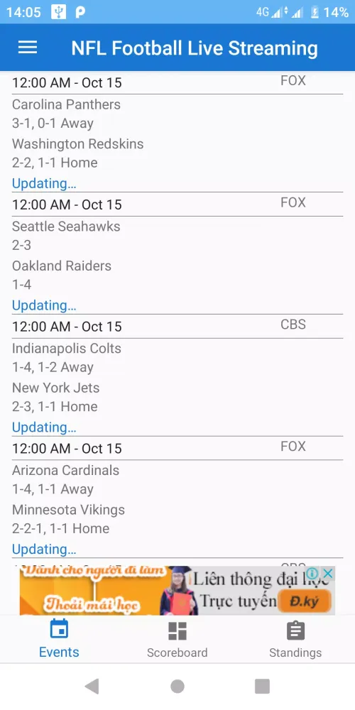 Tangkapan layar NFL Football Live Streaming