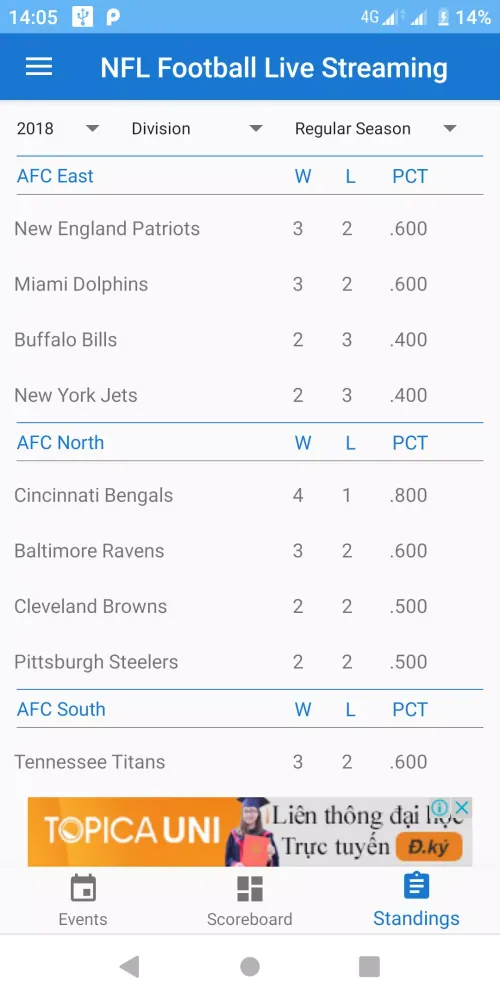 Tangkapan layar NFL Football Live Streaming