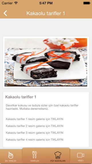 Capturas de tela do Lezzet: Yemek Tarifleri!