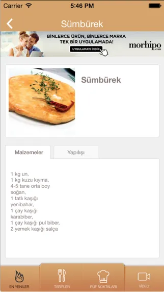 Capturas de tela do Lezzet: Yemek Tarifleri!