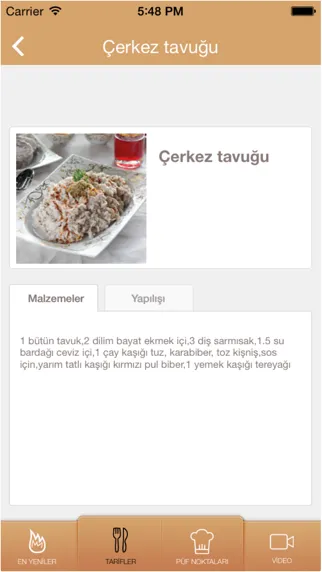 Capturas de tela do Lezzet: Yemek Tarifleri!