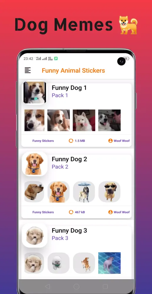 Animated Stickers Dog Cat Meme应用截图