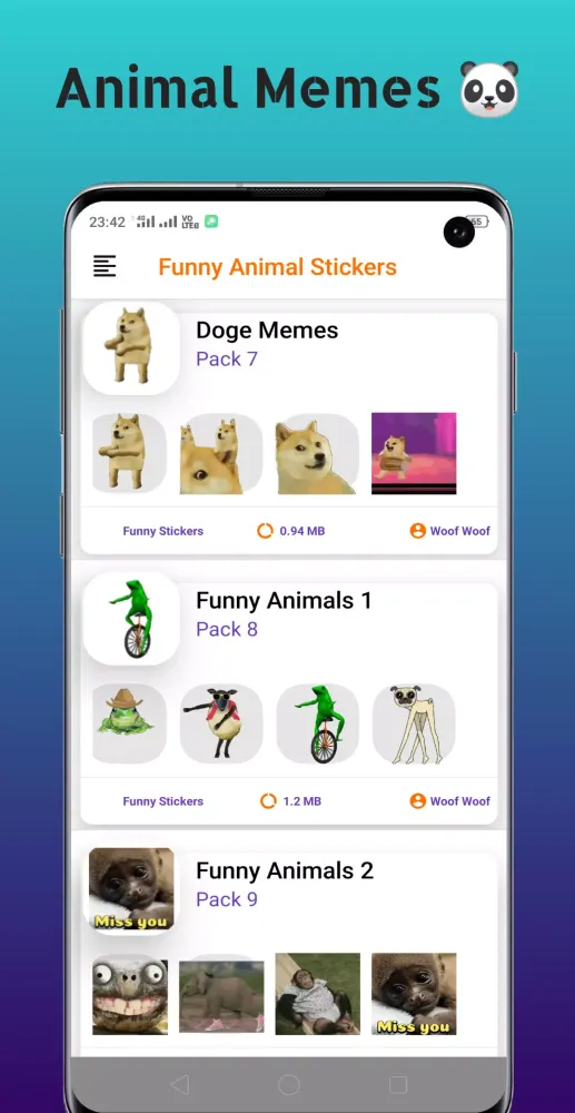 Animated Stickers Dog Cat Meme应用截图