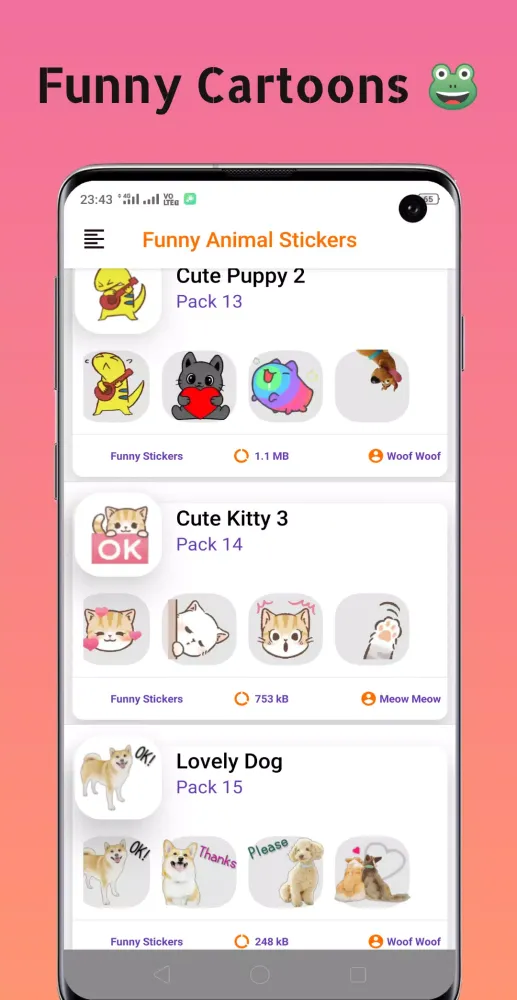Animated Stickers Dog Cat Meme应用截图