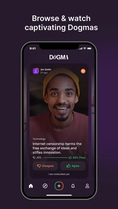 Capturas de tela do Dogma App