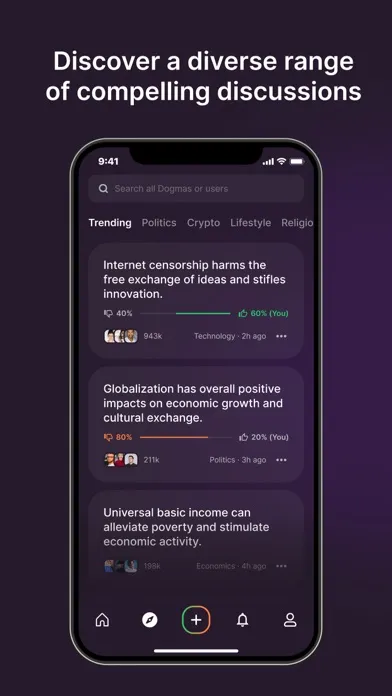 Capturas de tela do Dogma App