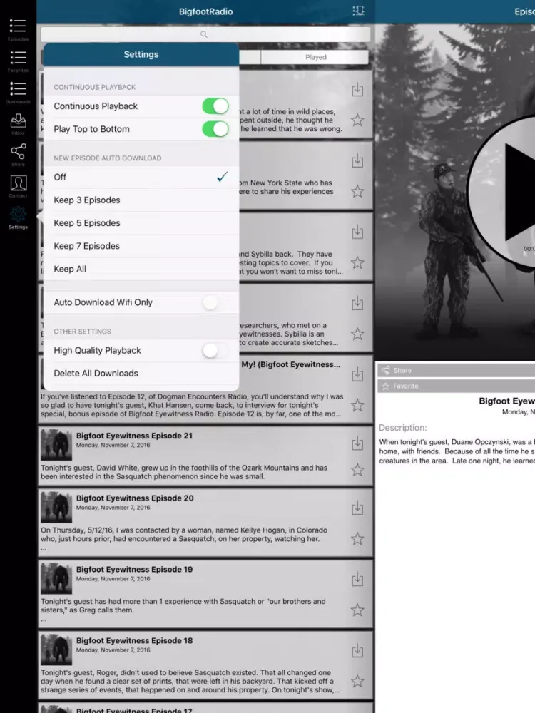 تصاویر Bigfoot Eyewitness Radio iPad 