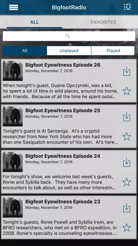 تصاویر Bigfoot Eyewitness Radio