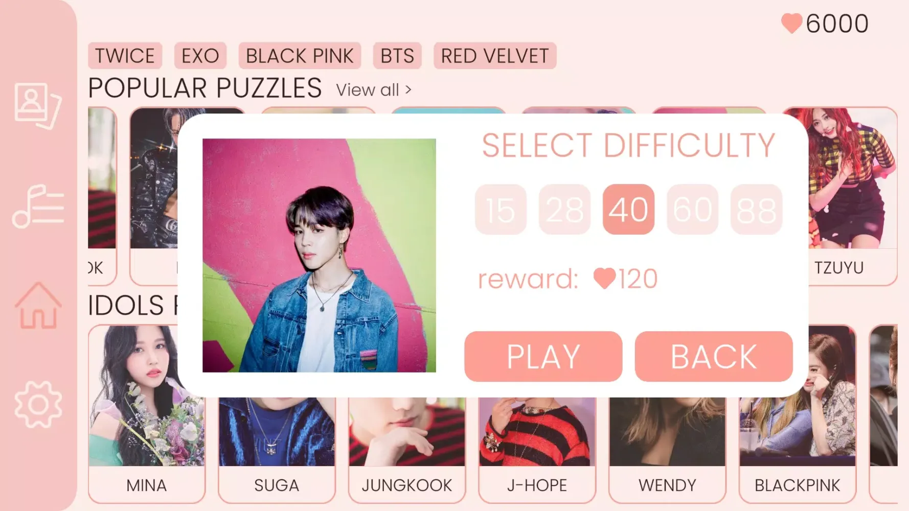 Tangkapan layar KPOP Photo Wallpaper Game 2024