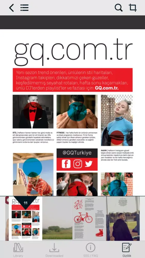 Captures d'écran de GQ Türkiye