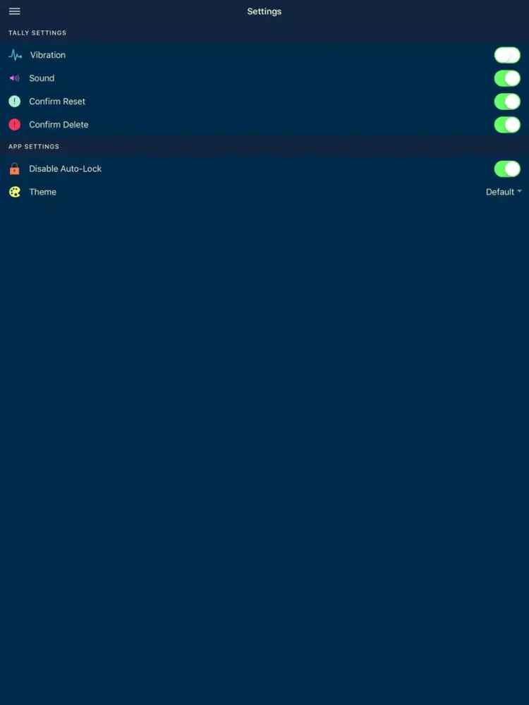Tally Up! iPad  Screenshots