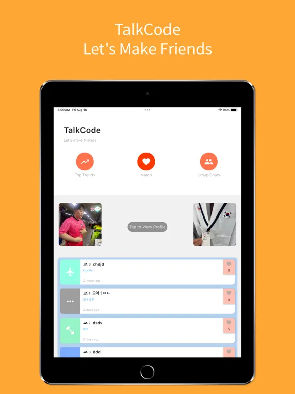 Tangkapan layar TalkCode - Chatting App iPad 