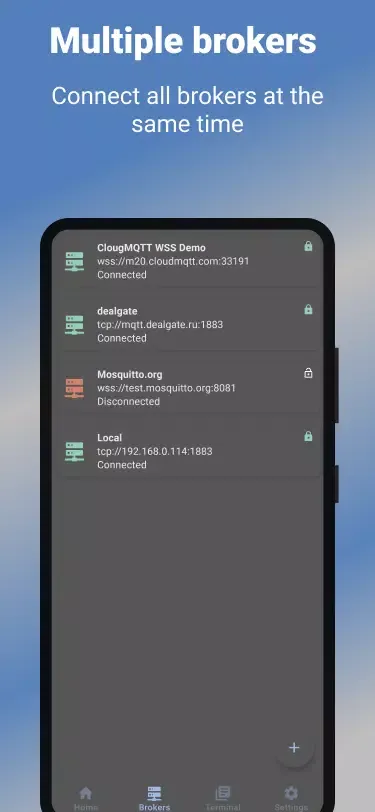 Tangkapan skrin MQTT Dashboard Client