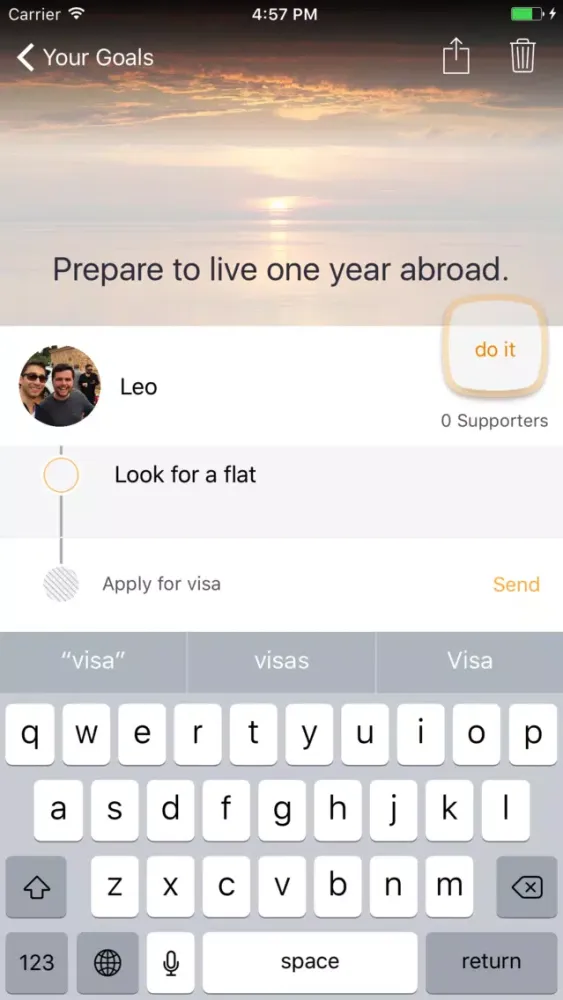 Tangkapan layar Do it! Share goals and knowledge with friends