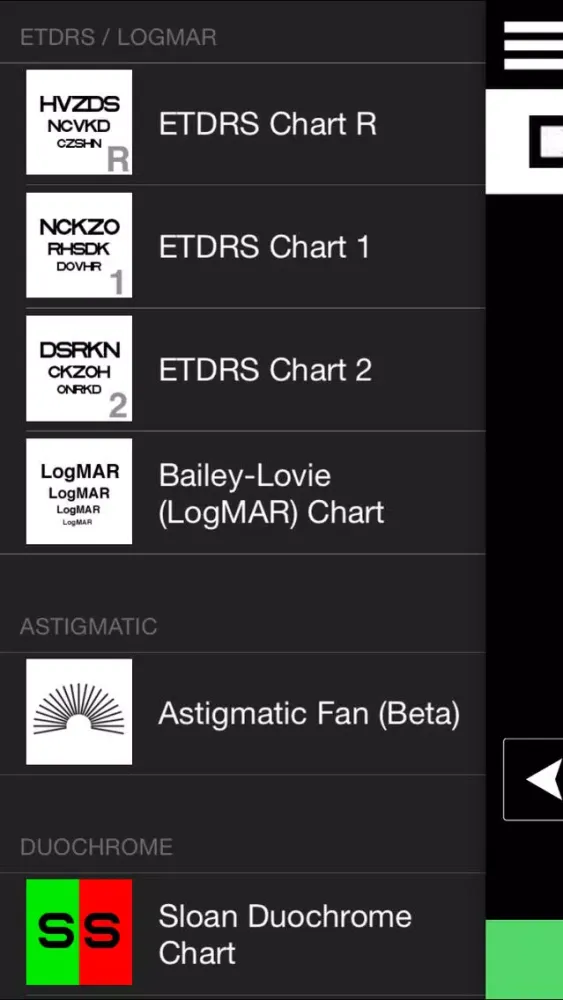 Eye Chart Premium Remote Control Screenshots