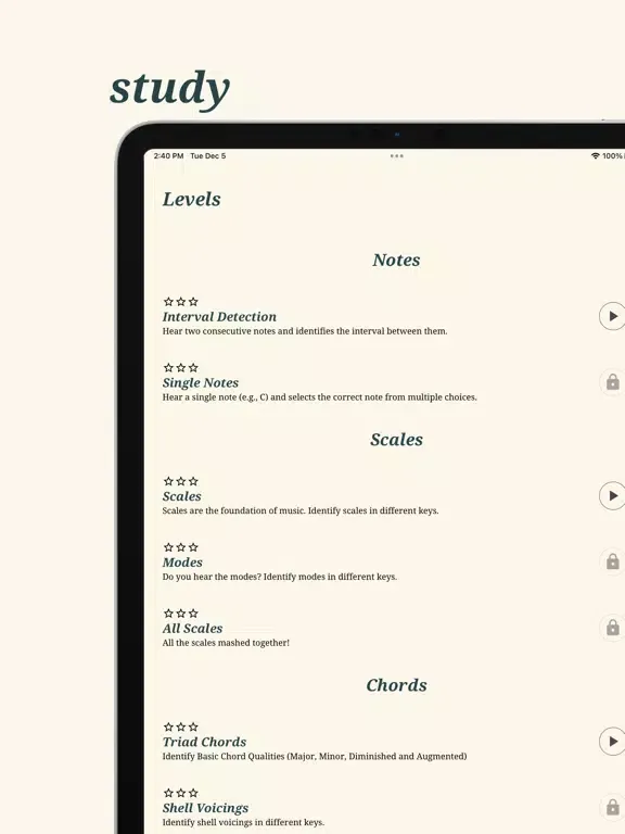 soundbite - ear trainer iPad  Ekran Görüntüleri