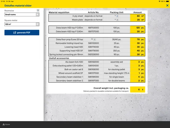 Screenshot di Doka Tools iPad 