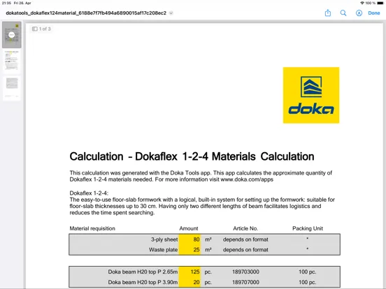 Screenshot di Doka Tools iPad 
