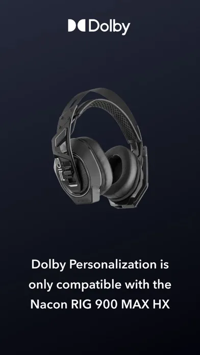 Capturas de tela do Dolby Personalization