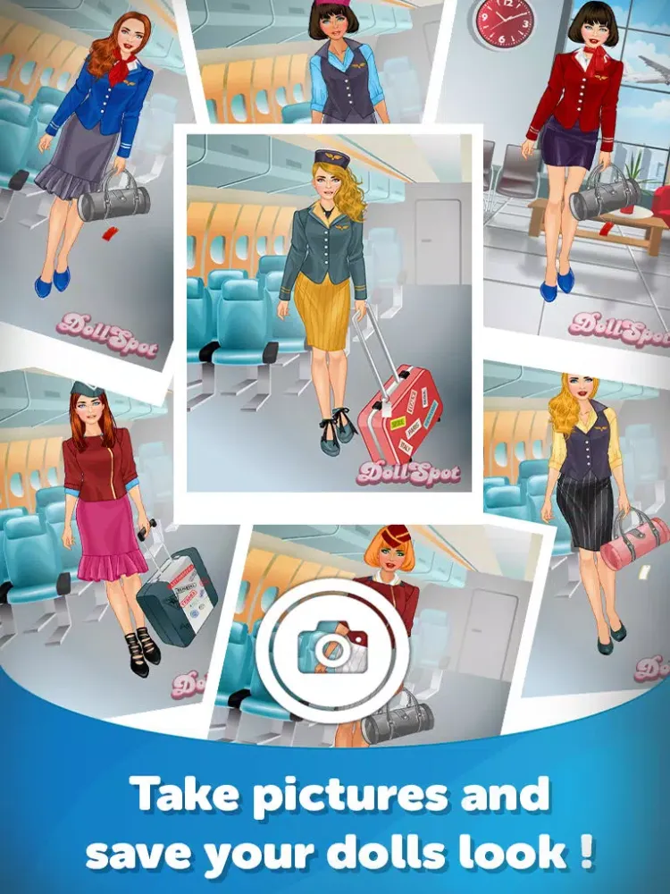 Capturas de tela do Air Hostess Dress Up - Fun Doll Makeover Game iPad 