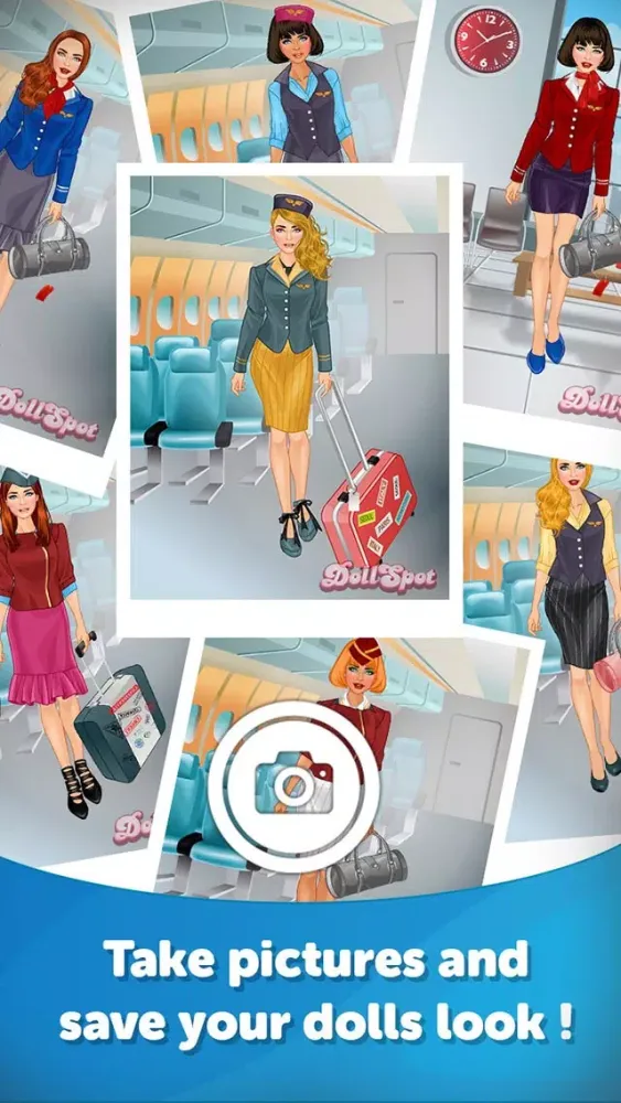 Capturas de tela do Air Hostess Dress Up - Fun Doll Makeover Game
