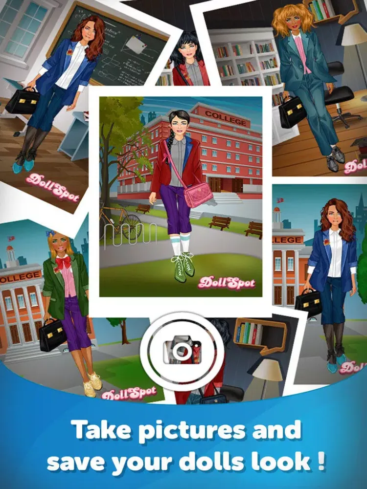 Tangkapan layar College Girl Dress Up - Fun Doll Makeover Game iPad 