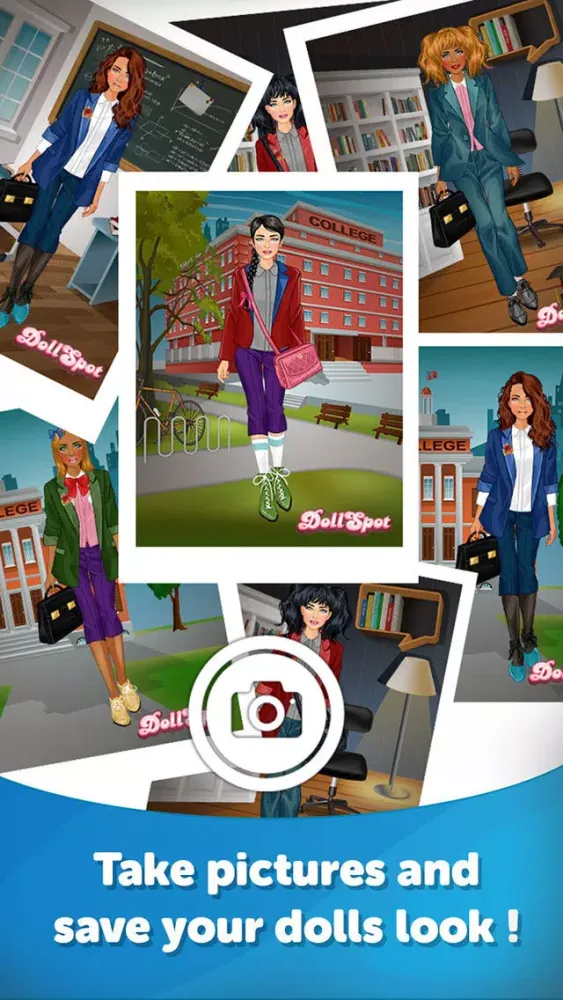 Tangkapan layar College Girl Dress Up - Fun Doll Makeover Game