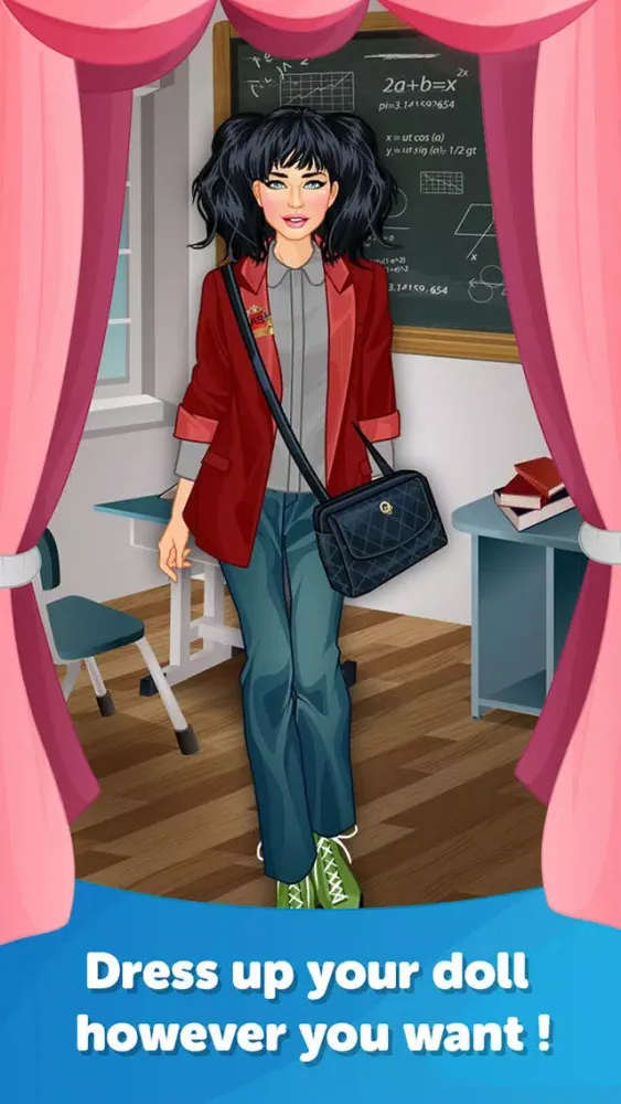 Tangkapan layar College Girl Dress Up - Fun Doll Makeover Game