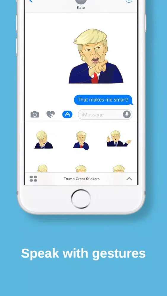 Zrzuty ekranu Trump Great Sticker Emoji Collection Famous Poses
