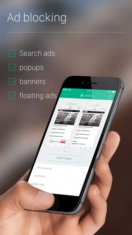 Tangkapan layar Umbra Pro - Ad Blocker for Safari Browser, Best Content & Ads Block Extension