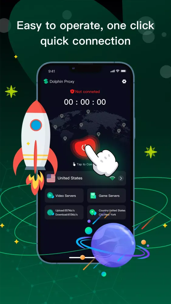 ภาพหน้าจอของ Dolphin Proxy: Secure VPN