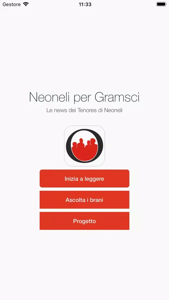 Capturas de tela do Neoneli per Gramsci