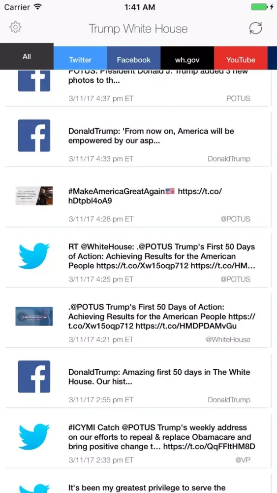 Trump White House Live Feed スクリーンショット