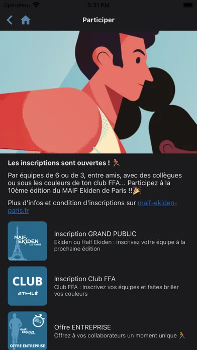Captures d'écran de MAIF Ekiden de Paris