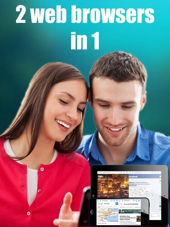 Capturas de tela do Double browser Pro 2 in 1 iPad 