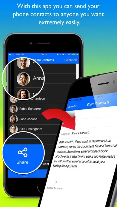 Easy Share Contacts Pro-backup スクリーンショット