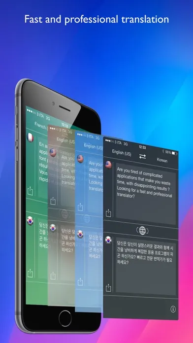 Captures d'écran de Voice Translator Pro .
