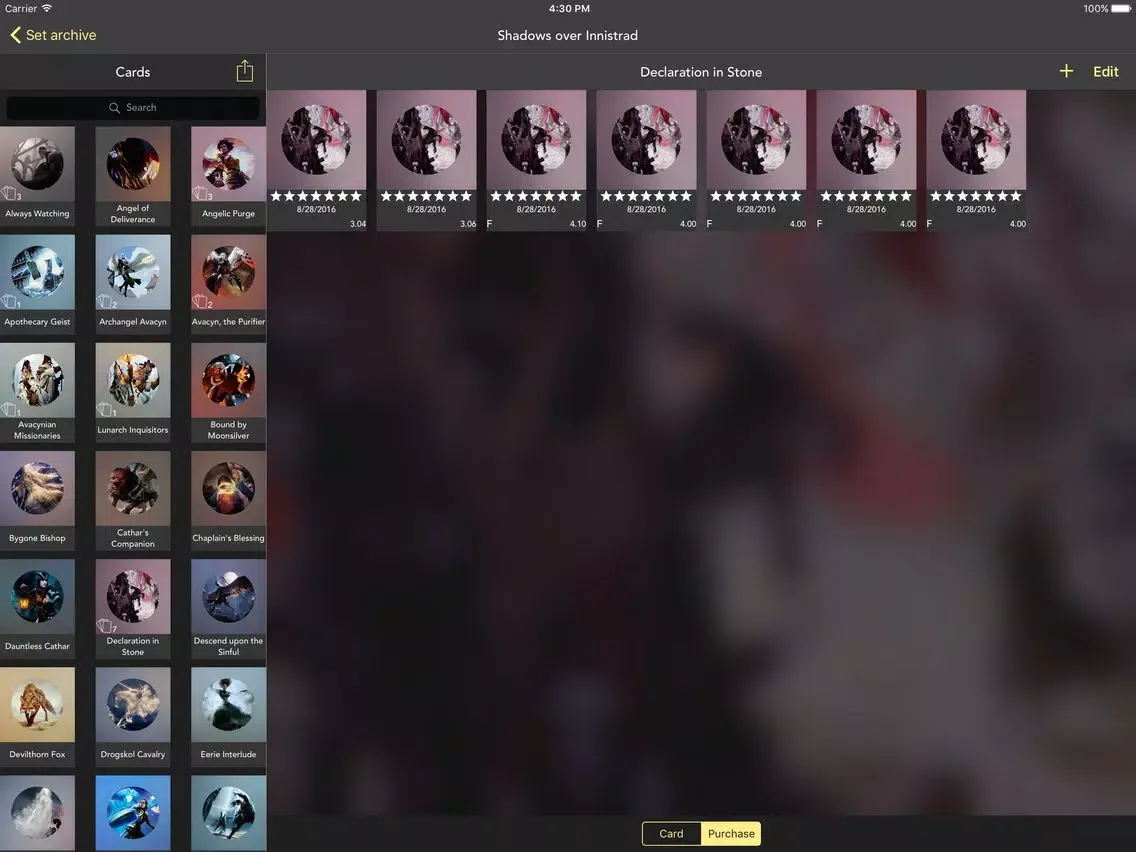 Capturas de pantalla de MTG-Collectors iPad 