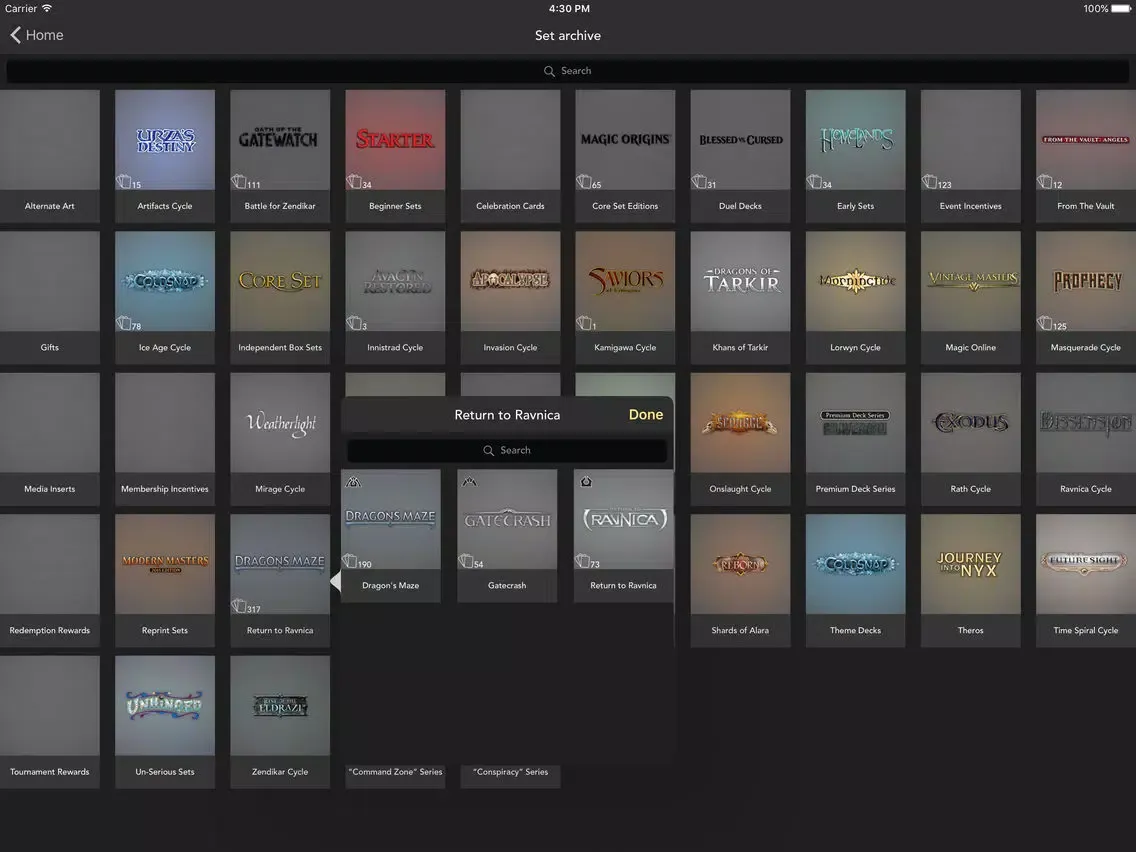 Capturas de pantalla de MTG-Collectors iPad 
