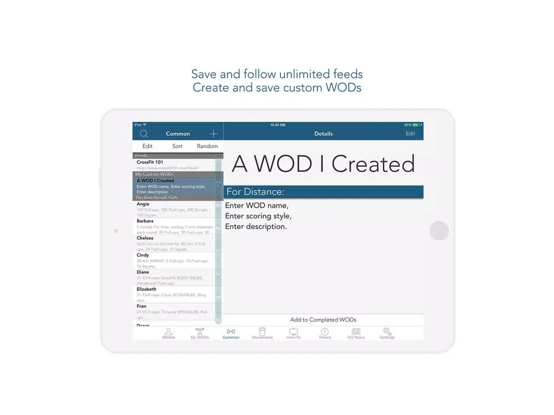 myWOD — #1 WOD Log for XF Style Workouts iPad  Screenshots