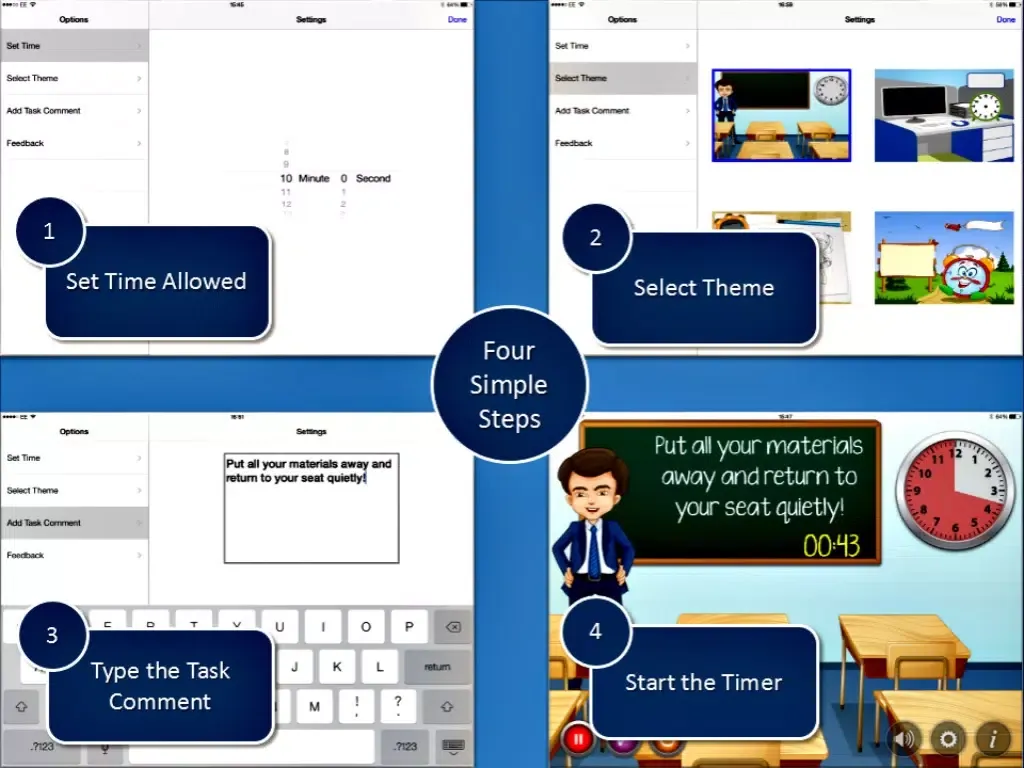 Capturas de tela do School Task Timer Lite iPad 