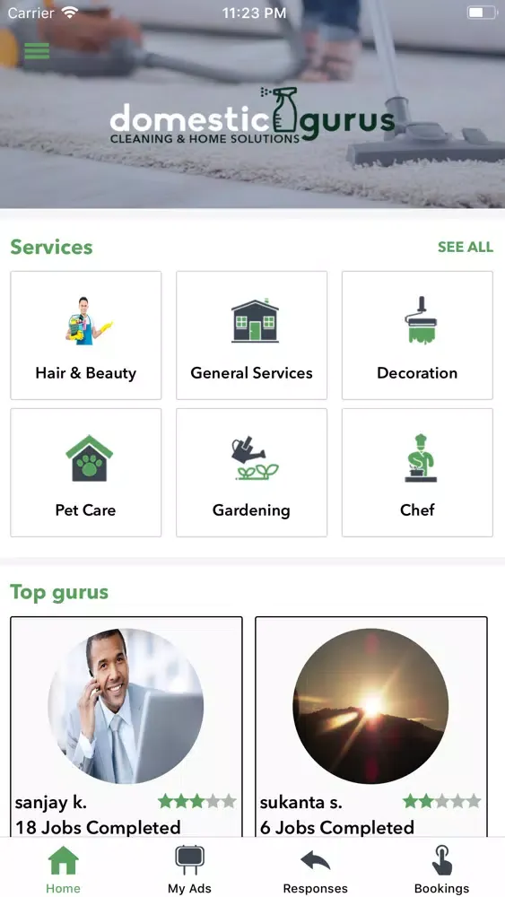 Capturas de tela do Domestic Gurus