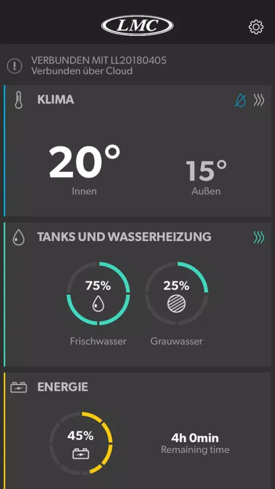 Zrzuty ekranu LMC Connect App