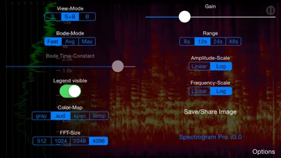 Zrzuty ekranu Spectrogram Pro (with super-smooth 60Hz update)