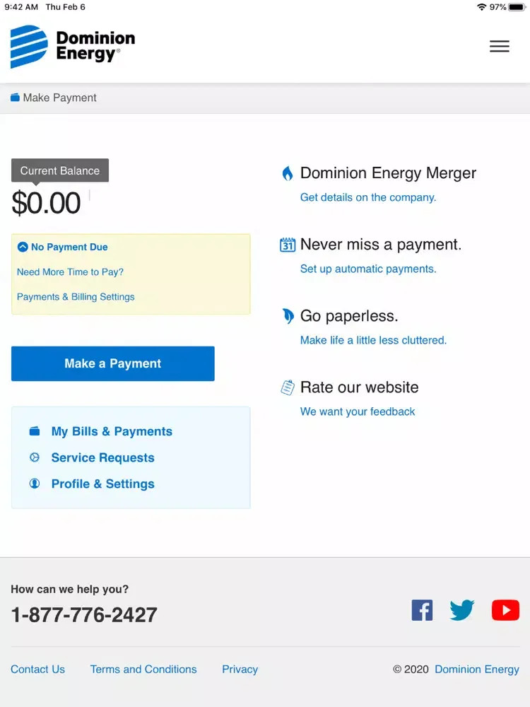 Capturas de pantalla de NC Gas - Dominion Energy iPad 