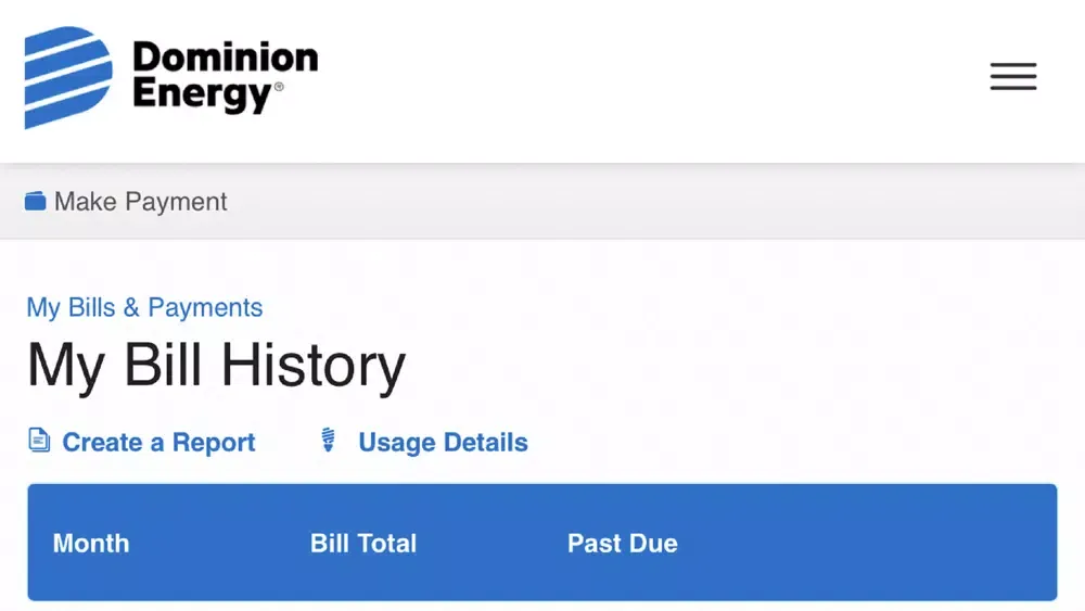 Capturas de pantalla de NC Gas - Dominion Energy