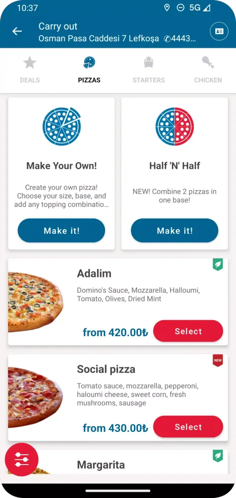 Captures d'écran de Domino's Pizza North Cyprus