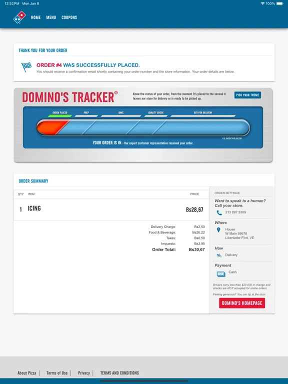 Domino's Venezuela iPad  Screenshots