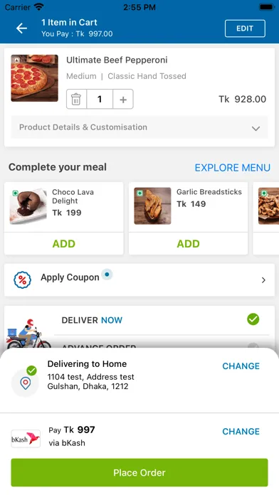 Domino's Pizza Bangladesh سکرین شاٹس