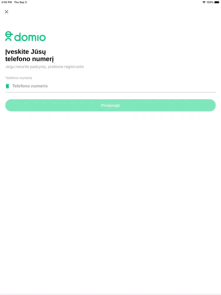 Tangkapan skrin Domio iPad 